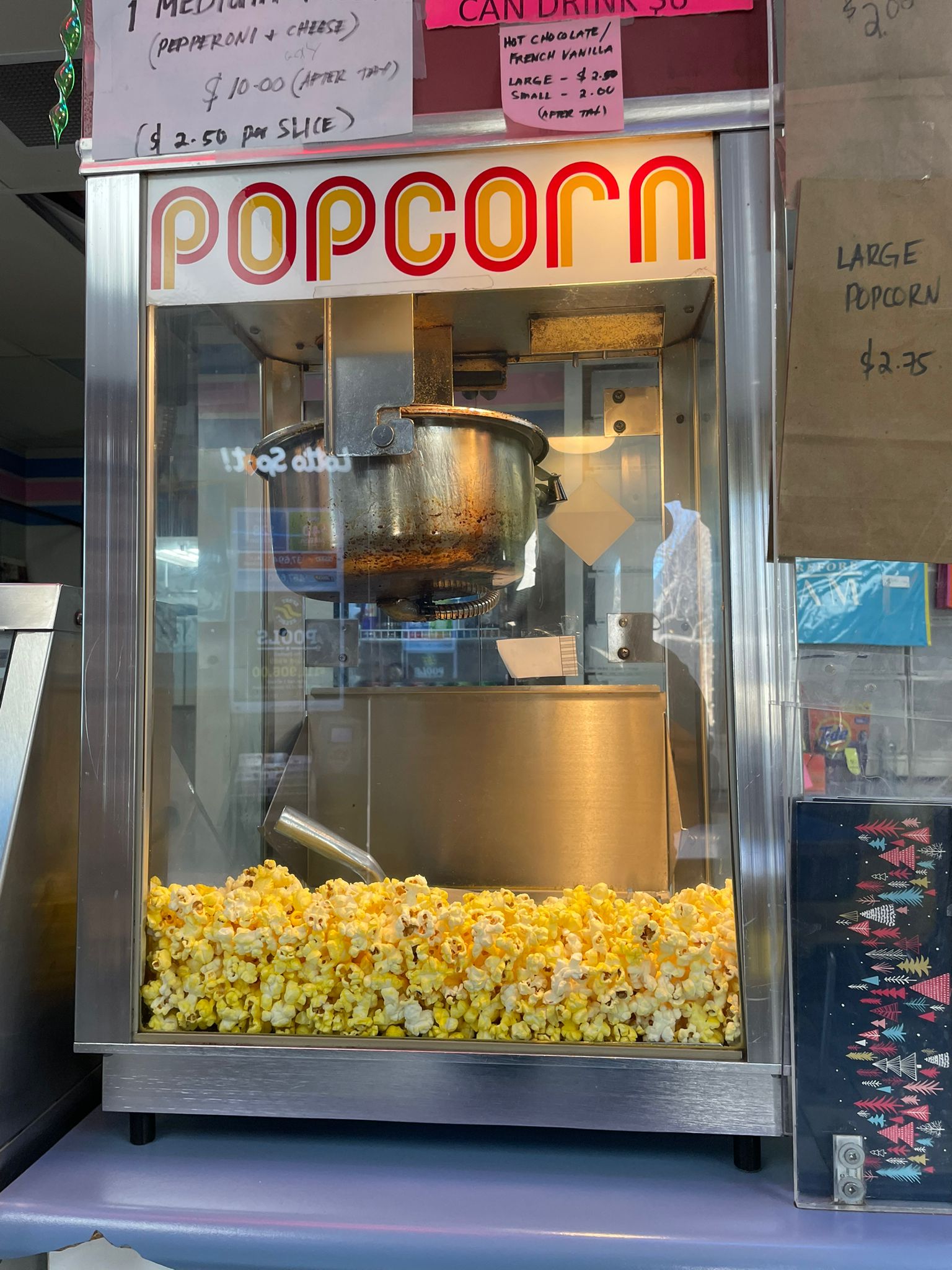 Fresh popcorn and snacks